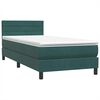 vidaXL Cama box spring con colch&oacute;n terciopelo verde oscuro 80x210 cm