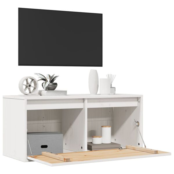 vidaXL Armario de pared de madera maciza de pino blanco 80x30x35 cm