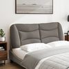 vidaXL Cabecero de cama acolchado Hvar tela gris taup&eacute; 140 cm