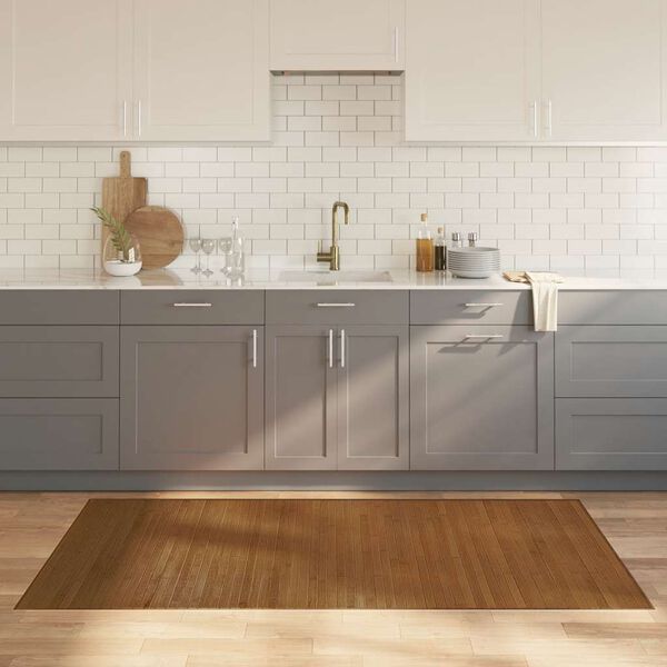 vidaXL Alfombra rectangular bamb&uacute; marr&oacute;n 100x200 cm