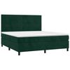 vidaXL Cama box spring colch&oacute;n y LED terciopelo verde oscuro 180x200cm