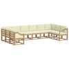 vidaXL Conjunto de sof&aacute;s de exterior 10 uds. Blanco y Crema