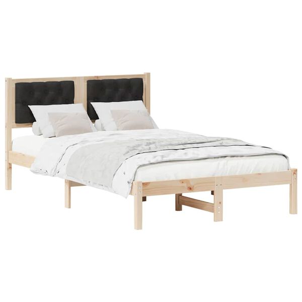 vidaXL Estructura de cama Negro 135 x 190 cm Madera de pino macizo