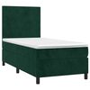 vidaXL Cama box spring colch&oacute;n y LED terciopelo verde oscuro 90x200 cm