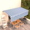 vidaXL Toldo autom&aacute;tico retr&aacute;ctil con persiana 6x3 m azul y blanco
