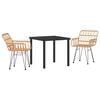 vidaXL Conjunto de Comedor de Jard&iacute;n 3 uds. Marr&oacute;n