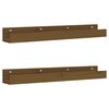 vidaXL Estantes de pared 2 uds madera de pino marr&oacute;n miel 80x12x9 cm