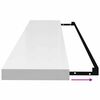 vidaXL Estante flotante pared 2 uds MDF blanco brillo 120x23,5x3,8 cm