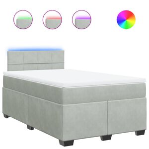 vidaXL Cama box spring con colch&oacute;n terciopelo gris claro 120x200 cm