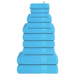 vidaXL Juego de toallas FROGN de 12 piezas turquesa 360 g/m&sup2;