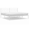 vidaXL Estructura cama sin colch&oacute;n con cabecero metal blanco 193x203cm
