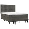 vidaXL Cama box spring con colch&oacute;n terciopelo gris oscuro 140x190 cm