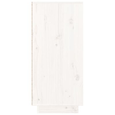 vidaXL Aparador de madera maciza de pino blanco 110x34x75 cm