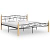 vidaXL Estructura cama sin colchón metal madera roble negro 200x200 cm