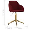 vidaXL Sillas de comedor giratorias 4 unidades terciopelo rojo tinto
