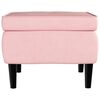 vidaXL Sill&oacute;n orejero y taburete de terciopelo rosa