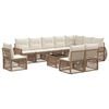 vidaXL Conjunto de sof&aacute;s de jard&iacute;n 11 uds. Beige y blanco crema