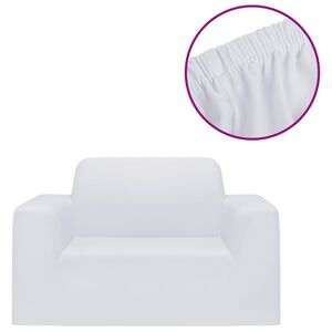 vidaXL Funda el&aacute;stica para sill&oacute;n poli&eacute;ster jersey blanca