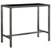 vidaXL Mesa alta de jard&iacute;n rat&aacute;n sint&eacute;tico y vidrio gris 130x60x110cm