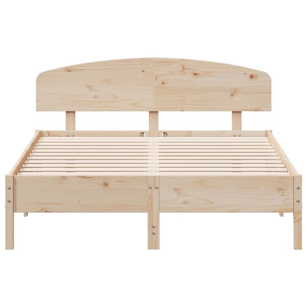 vidaXL Estructura de cama sin colch&oacute;n madera maciza de pino 160x200 cm