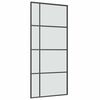 vidaXL Puerta corredera con set herrajes vidrio ESG aluminio 90x205 cm
