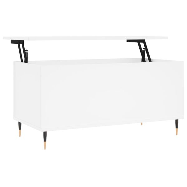 vidaXL Mesa de centro madera contrachapada blanco 90x44,5x45 cm