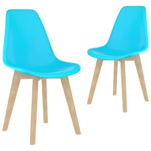vidaXL Sillas de comedor 2 unidades pl&aacute;stico azul