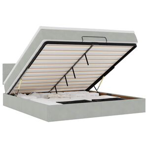 vidaXL Estructura de cama otomana con colch&oacute;n gris claro 160x200cm