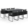 vidaXL Juego de comedor para jard&iacute;n 7 piezas negro