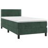 vidaXL Cama box spring con colch&oacute;n terciopelo verde oscuro 100x200 cm