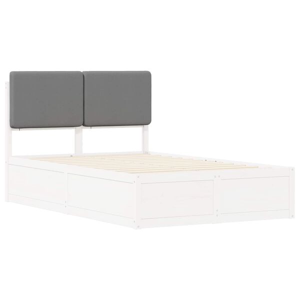 vidaXL Estructura de Cama con Cabecera Tapizada Gris Claro