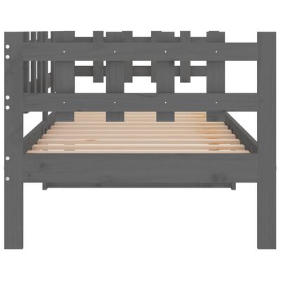 vidaXL Sofá cama madera maciza de pino gris 90x190 cm
