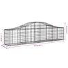 vidaXL Cesta de gaviones forma arco hierro galvanizado 200x30x40/60 cm