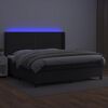 vidaXL Cama box spring colch&oacute;n y LED cuero sint&eacute;tico negro 200x200 cm