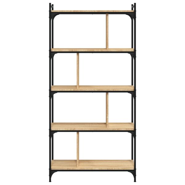 vidaXL Librer&iacute;a 5 estantes madera ingenier&iacute;a roble Sonoma 76x32x158 cm