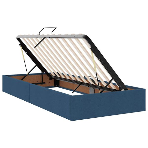 vidaXL Cama con almacenamiento Azul 200 x 200 cm Cuero sint&eacute;tico
