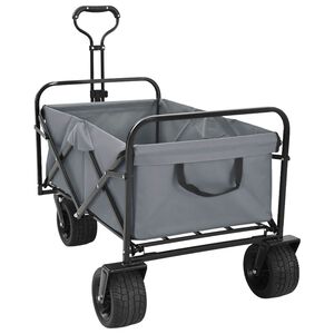 vidaXL Carro de compras plegable con frenos Gris 89 x 63 x 96 cm