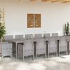 vidaXL Conjunto de Comedor de Jard&iacute;n 15 pcs Gris Claro Ratan Polt