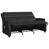 vidaXL Sillón reclinable de masaje de 3 plazas cuero sintético negro