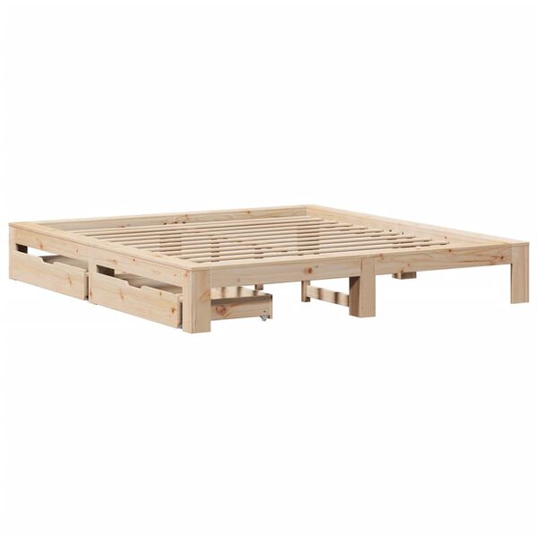 vidaXL Estructura de cama sin colch&oacute;n madera maciza de pino 180x200 cm
