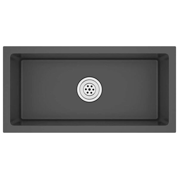 vidaXL Fregadero hecho a mano acero inoxidable negro