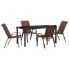 vidaXL Conjunto de Comedor de Jard&iacute;n 5 pcs Marr&oacute;n y Negro
