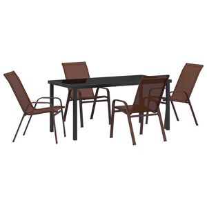 vidaXL Conjunto de Comedor de Jard&iacute;n 5 pcs Marr&oacute;n y Negro