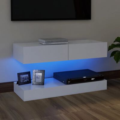 vidaXL Mueble para TV con luces LED blanco 90x35 cm