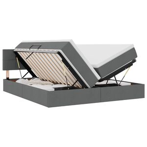 vidaXL Cama con almacenamiento con colch&oacute;n Gris oscuro 200 x 200 cm