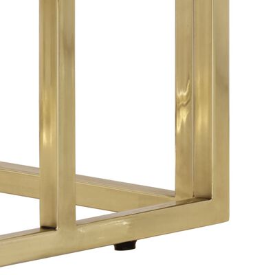 vidaXL Mesa consola acero inoxidable dorado y vidrio templado
