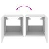 vidaXL Muebles de TV de pared con luces LED 2 uds blanco 30,5x35x30 cm
