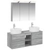 vidaXL Juego de muebles de ba&ntilde;o 4 uds. Sonoma gris