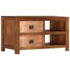 vidaXL Mesa de centro con 2 cajones madera maciza de mango 90x40x50 cm