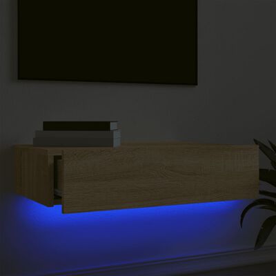 vidaXL Mueble de TV con luces LED roble Sonoma 60x35x15,5 cm